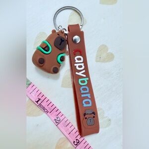 Peruvian Brown Capybara Keychain with Bookbag